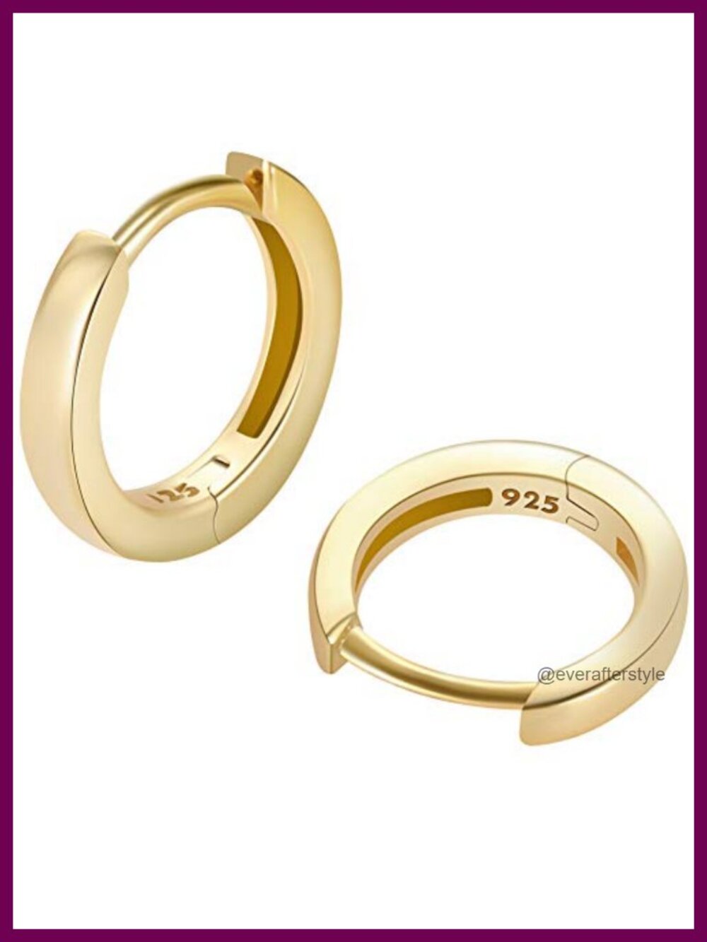 925 Sterling Silver Gold Plated Small Huggie Hoop Earrings Hypoallergenic